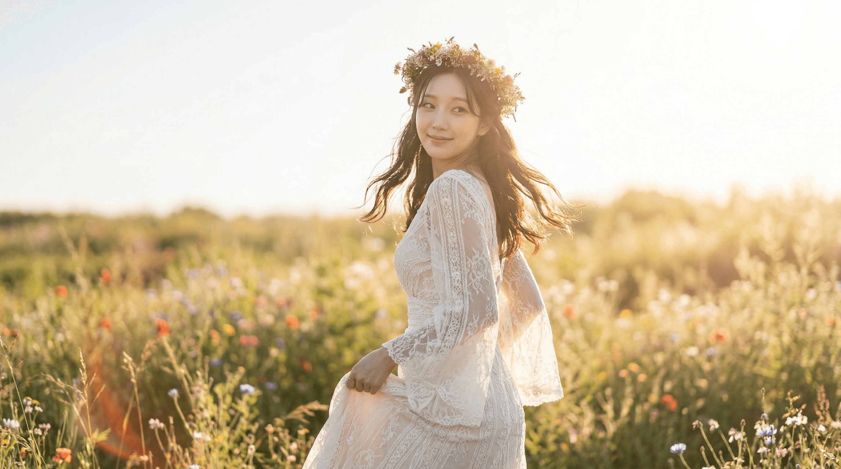 웨딩 신부 스냅(꽃밭)