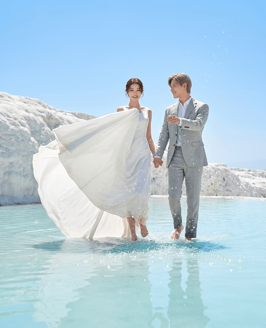 터키 파묵칼레 석회암 온천